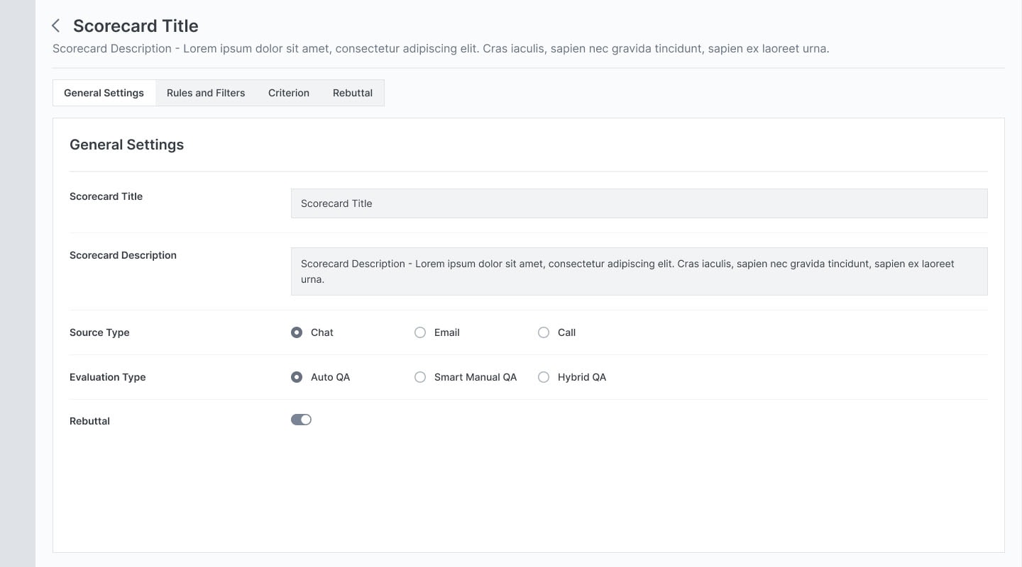 Wireframe — scorecard configuration 1