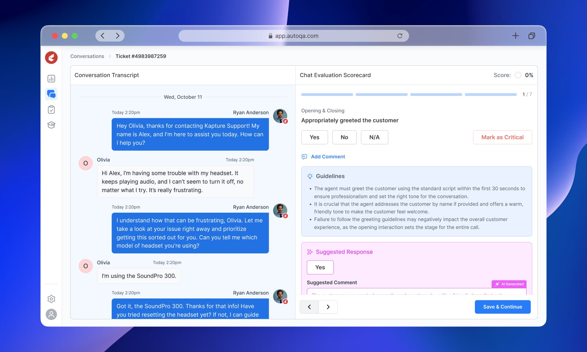 AutoQA — AI-powered evaluation